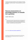 Research paper thumbnail of Nuevas Proyecciones en Psicología Positiva: El Estudio De La Gratitud