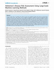 Research paper thumbnail of Alzheimer's Disease Risk Assessment Using Large-Scale Machine Learning Methods