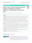 Research paper thumbnail of When it rains, it pours: detecting seasonal patterns in utilization of maternal healthcare in Mozambique using routine data