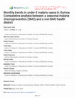 Research paper thumbnail of Monthly trends in under-5 malaria cases in Guinea: Comparative analysis between a seasonal malaria chemoprevention (SMC) and a non-SMC health district