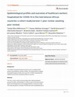 Research paper thumbnail of Epidemiological profiles and outcomes of healthcare workers hospitalized for COVID-19 in five Sub-Saharan African countries: a cohort study