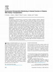 Research paper thumbnail of Noninvasive Perioperative Monitoring of Arterial Function in Patients With Kidney Transplantation