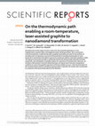 Research paper thumbnail of On the thermodynamic path enabling a room-temperature, laser-assisted graphite to nanodiamond transformation