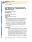 Research paper thumbnail of Moderating the Effects of Childhood Exposure to Intimate Partner Violence: The Roles of Parenting Characteristics and Adolescent Peer Support