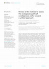 Research paper thumbnail of Review of the indexes to assess the ecological quality of coralligenous reefs: towards a unified approach