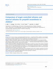 Research paper thumbnail of Comparison of target-controlled infusion and manual infusion for propofol anaesthesia in children