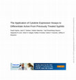 Research paper thumbnail of The Application of Cytokine Expression Assays to Differentiate Active From Previously Treated Syphilis