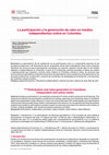 Research paper thumbnail of La participación y la generación de valor en medios independientes online en Colombia