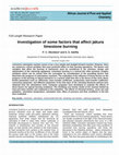 Research paper thumbnail of Investigation of some factors that affect jakura limestone burning