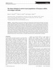 Research paper thumbnail of The future biological control of pest populations of European rabbits, Oryctolagus cuniculus