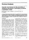 Research paper thumbnail of Potential interventions for the prevention of childhood pneumonia in developing countries: a meta-analysis of data from field trials to assess the impact of vitamin A supplementation on pneumonia morbidity and mortality. The Vitamin A and Pneumonia Working Group