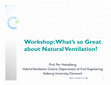 Research paper thumbnail of Workshop: What's So Great about Natural Ventilation?