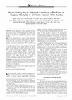 Research paper thumbnail of Acute Kidney Injury Network Criteria as a Predictor of Hospital Mortality in Cirrhotic Patients With Ascites