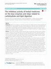 Research paper thumbnail of The inhibitory activity of herbal medicines on the keys enzymes and steps related to carbohydrate and lipid digestion