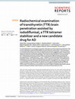 Research paper thumbnail of Radiochemical examination of transthyretin (TTR) brain penetration assisted by iododiflunisal, a TTR tetramer stabilizer and a new candidate drug for AD