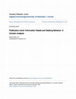 Research paper thumbnail of Publication trend -Information Needs and Seeking Behavior: A Content Analysis