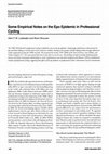 Research paper thumbnail of Some Empirical Notes on the Epo Epidemic in Professional Cycling