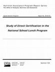 Research paper thumbnail of Study of Direct Certification in the National School Lunch Program