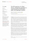 Research paper thumbnail of The KIR repertoire of a West African chimpanzee population is characterized by limited gene, allele, and haplotype variation