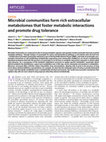 Research paper thumbnail of Microbial communities form rich extracellular metabolomes that foster metabolic interactions and promote drug tolerance