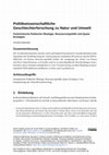 Research paper thumbnail of Politikwissenschaftliche Geschlechterforschung zu Natur und Umwelt Feministische Politische Ökologie, Ressourcenpolitik und Queer Ecologies