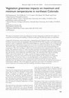 Research paper thumbnail of Vegetation greenness impacts on maximum and minimum temperatures in northeast Colorado