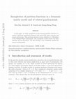 Research paper thumbnail of Asymptotics of partition functions in a fermionic matrix model and of related $q$-polynomials