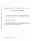 Research paper thumbnail of A right inverse of the Askey-Wilson operator