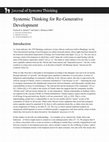 Research paper thumbnail of Systemic Thinking for Re-Generative Development