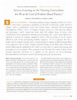 Research paper thumbnail of Service-Learning in the Nursing Curriculum:Are We at the Level of Evidence-Based Practice?