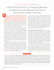 Research paper thumbnail of SERVICE-LEARNING in Nursing Education:Its Impact on Leadership and Social Justice