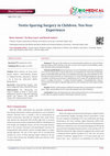 Research paper thumbnail of Testis-Sparing Surgery in Children. Ten-Year Experience