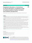 Research paper thumbnail of Outpatient education, a momentous in clinical education: a qualitative study of medical students’, faculty members’, and residents’ perspectives