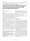 Research paper thumbnail of Association of monocyte to HDL cholesterol level with contrast induced nephropathy in STEMI patients treated with primary PCI