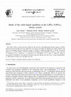 Research paper thumbnail of Study of the solid–liquid equilibria in the LiPO3–Y(PO3)3 binary system