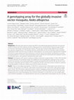 Research paper thumbnail of A genotyping array for the globally invasive vector mosquito, Aedes albopictus