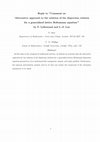 Research paper thumbnail of Reply to “Comment on ‘Alternative approach to the solution of the dispersion relation for a generalized lattice Boltzmann equation’ ”