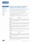 Research paper thumbnail of Teacher’s motivation for teaching: questionnaire validity evidence