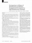 Research paper thumbnail of Comparison of Ease of Swallowing of Dietary Supplement Products for Age-Related Eye Disease