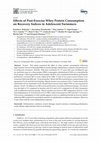 Research paper thumbnail of Effects of Post-Exercise Whey Protein Consumption on Recovery Indices in Adolescent Swimmers