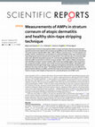 Research paper thumbnail of Measurements of AMPs in stratum corneum of atopic dermatitis and healthy skin–tape stripping technique