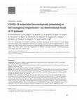 Research paper thumbnail of COVID-19-associated mucormycosis presenting to the Emergency Department—an observational study of 70 patients