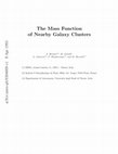 Research paper thumbnail of The mass function of nearby galaxy clusters