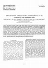 Research paper thumbnail of Effect of Element Addition and Heat Treatment Process on the Properties of High Manganese Steel