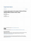 Research paper thumbnail of A simple, rapid procedure for the isolation of DNA for PCR from Gibberella fujikuroi (Fusarium section Liseola)