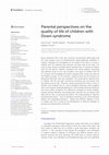 Research paper thumbnail of Parental perspectives on the quality of life of children with Down syndrome