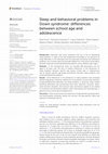 Research paper thumbnail of Sleep and behavioral problems in Down syndrome: differences between school age and adolescence