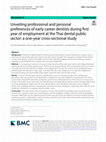 Research paper thumbnail of Unveiling professional and personal preferences of early career dentists during first year of employment at the Thai dental public sector: a one-year cross-sectional study