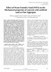 Research paper thumbnail of Effect of Waste Foundry Sand (WFS) on the Mechanical properties of concrete with artificial sand as Fine Aggregate