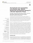 Research paper thumbnail of The Surfactin-Like Lipopeptides From Bacillus spp.: Natural Biodiversity and Synthetic Biology for a Broader Application Range